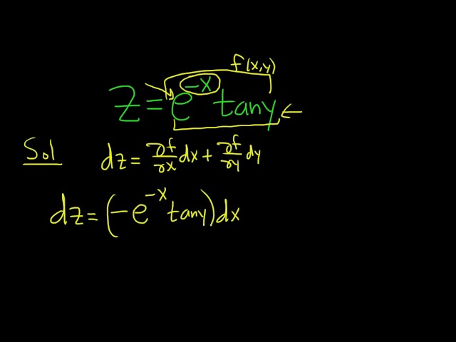 Larson Calculus 13 4 6 Total Differential Of Z E X Tan Y Youtube