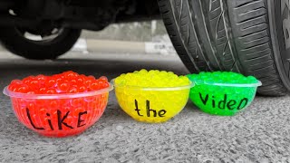 Experiment: Car Vs Colorful Orbeez, Watermelon And Toys