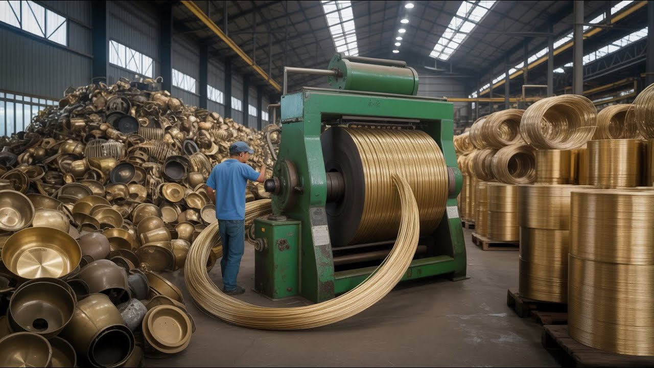 Massive Scale Recycling of Old Copper Pots Into Ultra Shiny Wires || Amazing Industrial Process