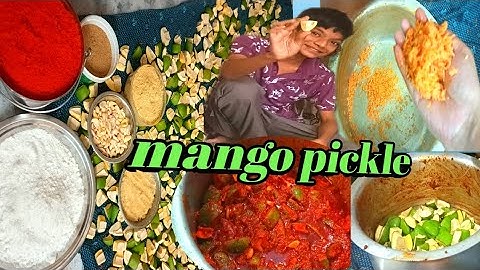 Aam ka achar/making mango pickle/andhra style mango pickle