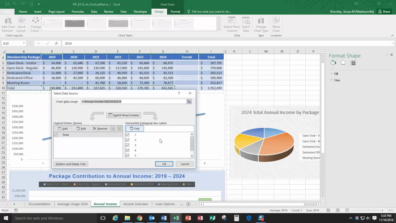 how to exponent excel graph axis label