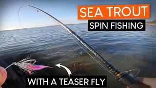 SEA TROUT fishing with a lure and a TEASER FLY!