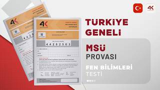 4K YAYINLARI TYT 3 MSÜ PROVASI A KİTAPÇIĞI Fen Bilimlerl Testi Soru Çözümleri