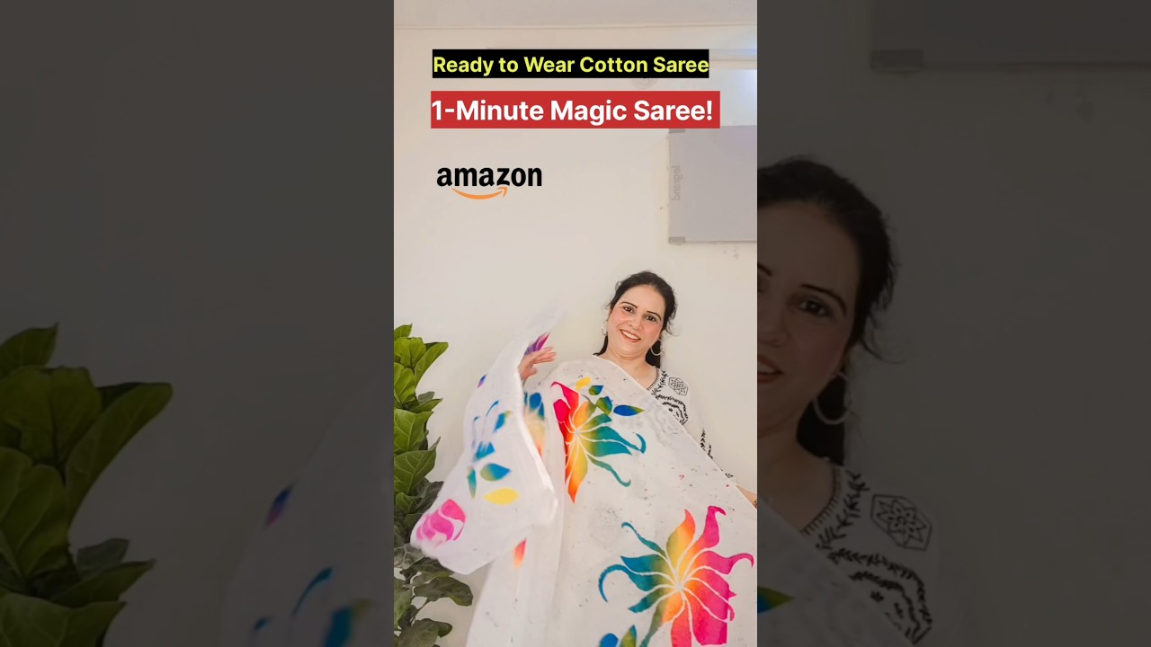 Amazon Ready to Wear Cotton Saree|Amazon 1Minute saree Haul