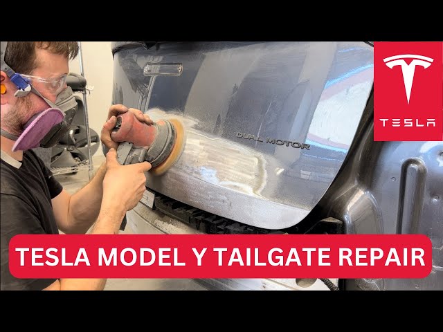Collision Repair Process Fixing a Tesla Model Y Tailgate 
