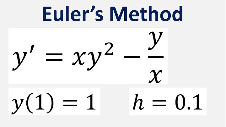 Use Euler's Method with step size h = 0.1 to approximate values: y'=xy^2-y/x , y(1)=1