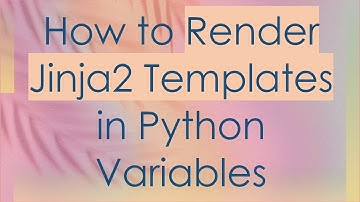 How to Render Jinja2 Templates in Python Variables