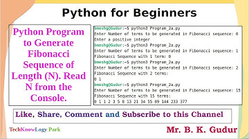 Python Program to Generate Fibonacci Sequence of Length N