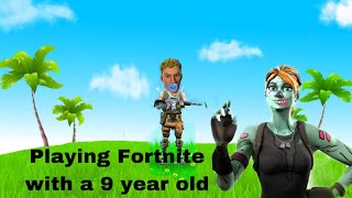 Gutting the FUNNIEST KID his first win in Fortnite (Random Duos)