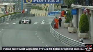 Ayrton Senna and Nigel Mansell 1992. Monaco Grand Prix fight for win.