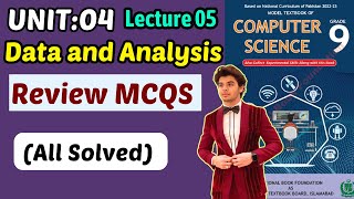 MCQs | Chapter 4 Data & Analysis | Class 9 Computer Science Federal Board New Book 2025 NBF