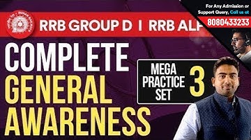 RRB ALP, Group D & RPF | Railways Complete General Awareness Practice Set 3 by Abhijeet Sir