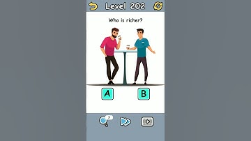 Brain crack level 202 Who is richer, Solution Walkthrough