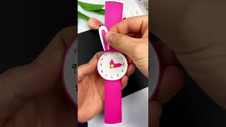 3d wrist watch with paper glass 🍷#papercraft #paperglasscraft #wristwatch #craft#ytshorts #shorts
