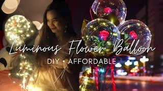 DIY Led Luminous Flower Balloon Bouquet  | Valentine's Day Gift Idea 2021