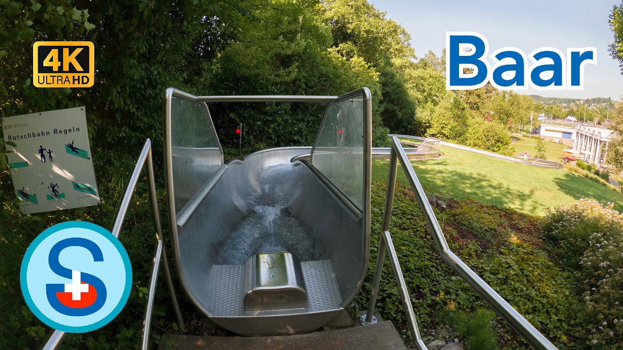 Freibad Lättich Baar | Edelstahl-Gartenrutsche - YouTube