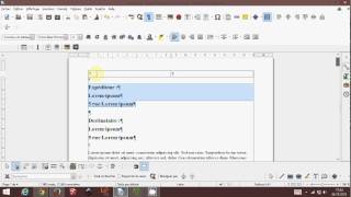 Aligner à gauche et à droite sur une même ligne sur libreoffice