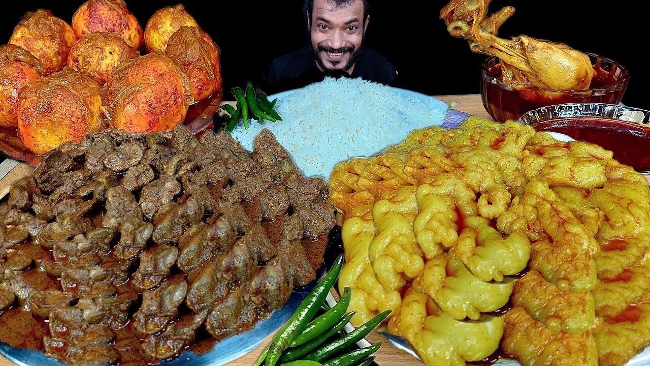 Eating Show Mutton Fat Curry With Rice Asmr Eating Chicken Curry Liver Curry Mukbang Eating EggCurry
