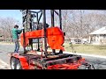 Moving My Giant Homemade Bandsaw Mill the New Backyard