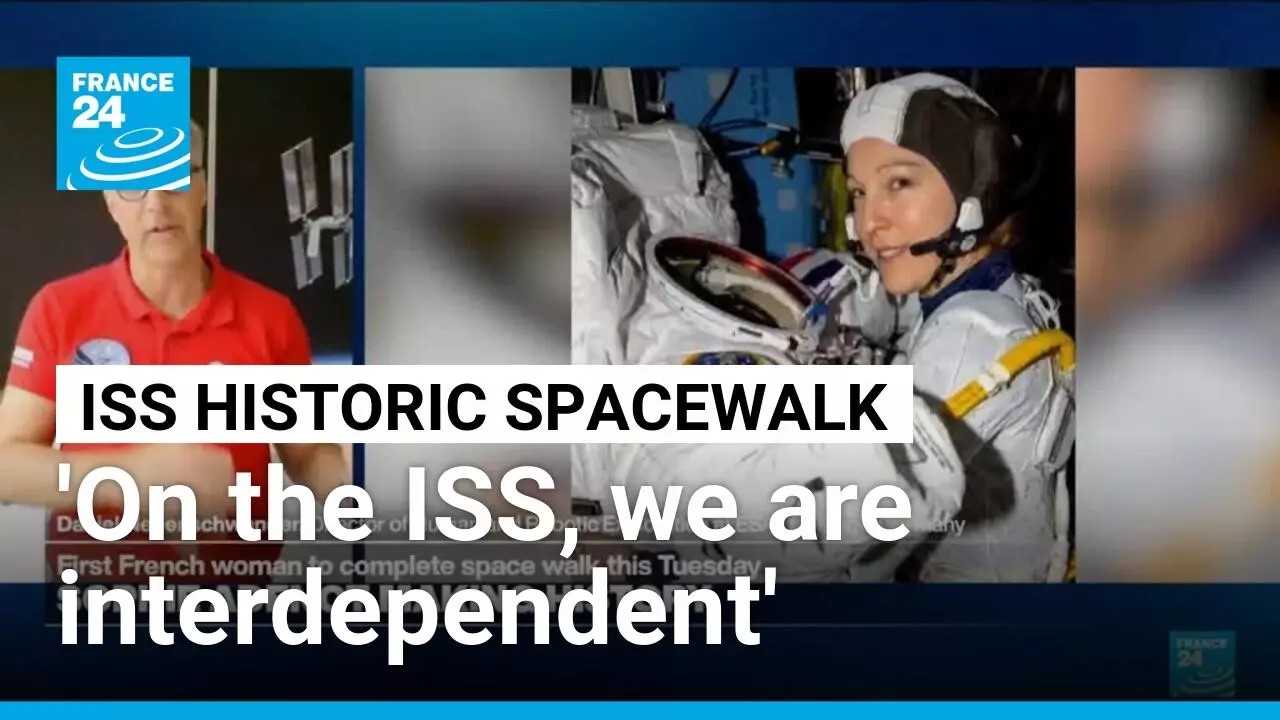 ISS: Sophie Adenot and Anil Menon conduct spacewalk to replace space-to-ground antenna • FRANCE 24