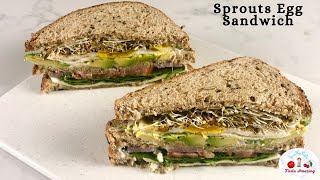 Sprouts Egg Sandwich | Sprouts Sandwich | Weightloss Sandwich Recip | Alfalfa Clover Sprout Sandwich