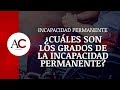 ¿Cuáles son los Grados de la Incapacidad Permanente?