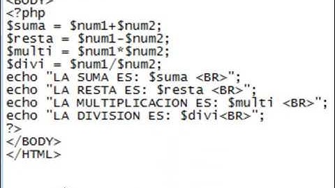 Operaciones básicas con PHP