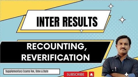 AP Inter Results | Recounting | Reverification | Supplementary Exam Date