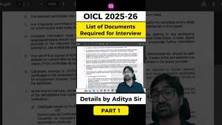 OICL AO Interview 2025-26 | Interview Documents List Explained by Aditya Sir