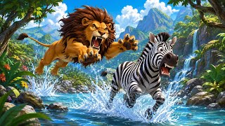 Lion vs Zebra: Wild River Chase screenshot 5