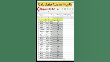 calculate age in month #excel #age #shorts #short #new #foryou #exceltips #ytshort #shortsviral #yt