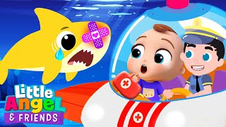 Baby Shark Got a Boo Boo | Baby John | Little Angel And Friends Fun Educational Songs