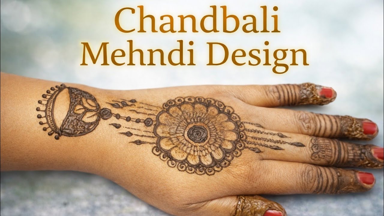 12/30 Very easy Chandbali mehandi design / back hand mehndi design / simple mehndi/Mehndi tutorial