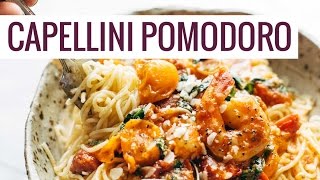 Garlic Er Capellini Pomodoro With Shrimp
