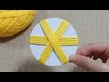 Amazing Woolen Flower Craft Ideas with Paper - Hand Embroidery Design - Easy Trick - Sewing Hack