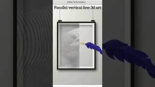 Vertical line 3d art using python turtle #shorts #coding #python