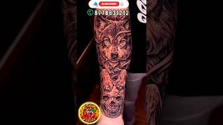 🐺 Powerful Wolf Tattoo Design 🔥 | Realistic Wolf Ink | #Shorts #wolftattoo #ytshortsvideo