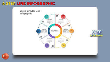 65.MS PowerPoint Tutorial 6 Step Line Infographic Design | Free download