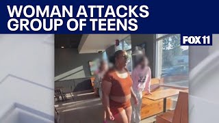 Woman arrested after pepper spraying group of teens