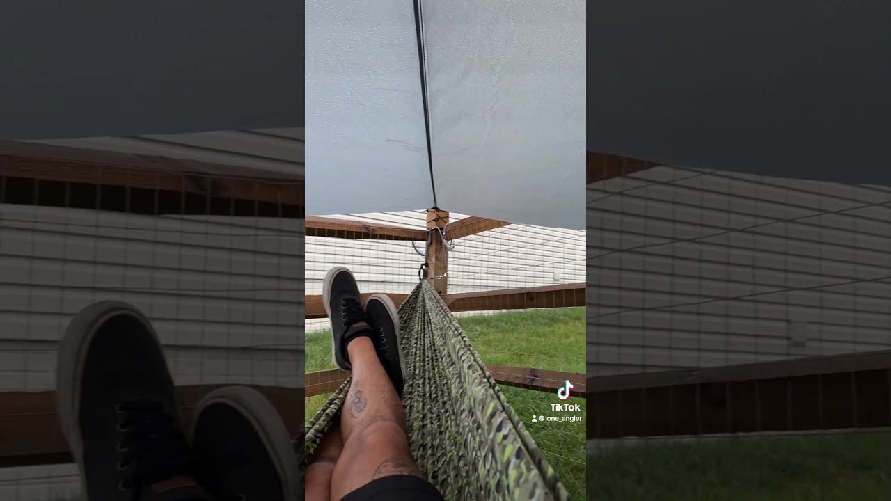 I like when it rains. Trying out my hammock rain fly. #camping #new #rain #relaxing #goodvibes