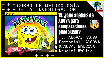¿CUÁNDO USAR ANOVA? (ANOVA, MANOVA, MANCOVA Y ANOVA FACTORIAL) ELECCIÓN DE ANÁLISIS ESTADÍSTICOS