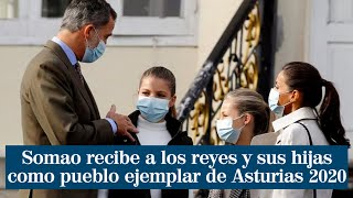 Somao recibe a los reyes y sus hijas como pueblo ejemplar de Asturias 2020