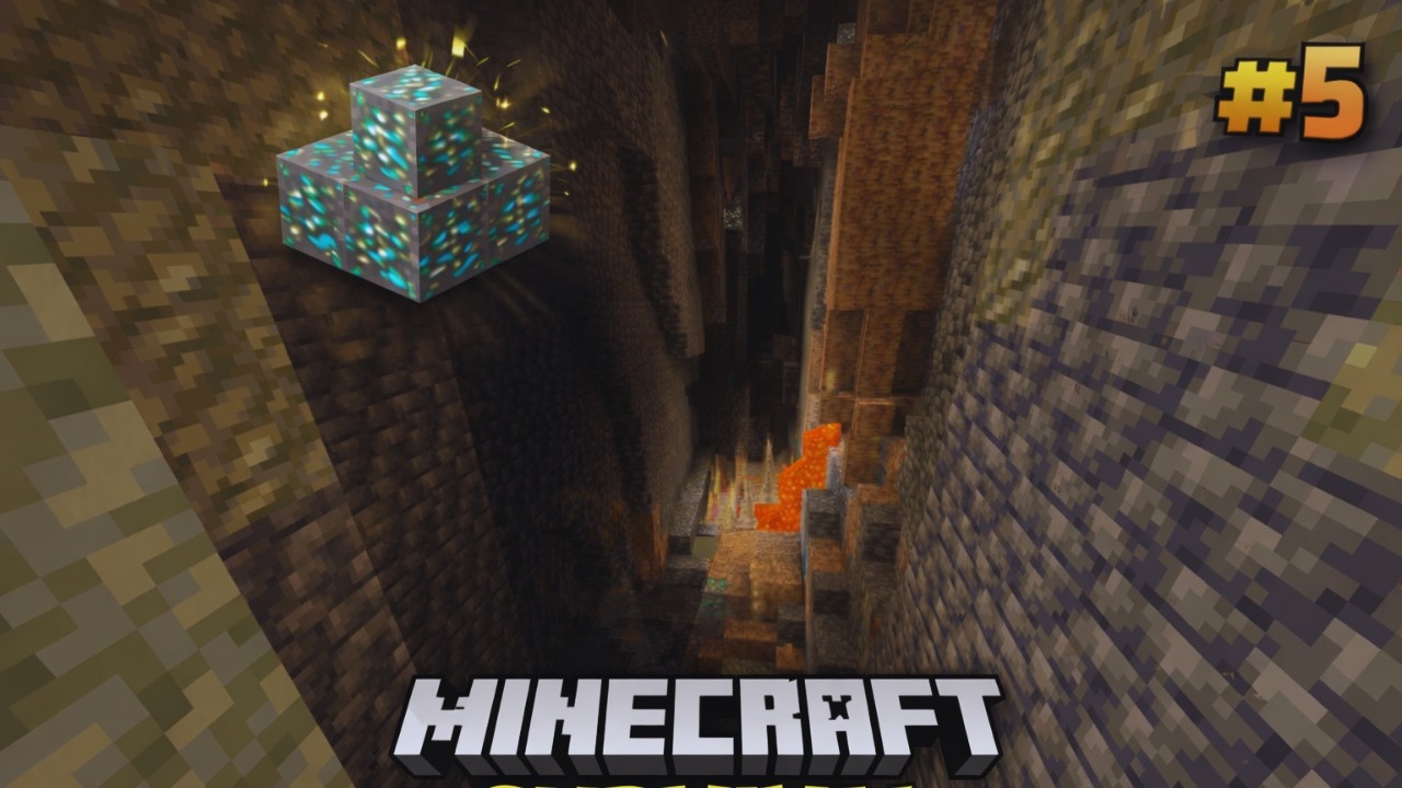 Minecraft BE Hardcore #5 —  Mining & FIRST DIAMONDS!!!