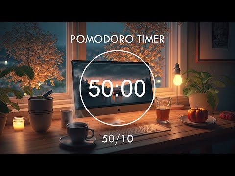 8-Hour Study with me ~ Pomodoro 50/10 📚 Peaceful Evening with a warm cup of coffee 📚 Focus Station