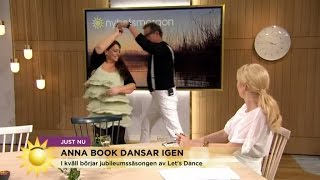 Här bjuder Steffo upp Anna Book - mitt under intervjun - Nyhetsmorgon (TV4)
