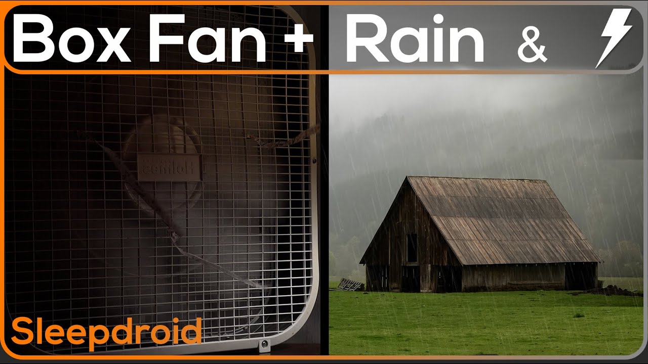► Rain and Thunder with Box Fan Noise Sounds for Sleeping