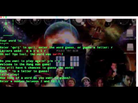 Hangman game demo python 2.7
