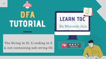 The String in {0, 1} ending in 0 & not containing sub string 00. | DFA | TOC Tutorial | Sub String