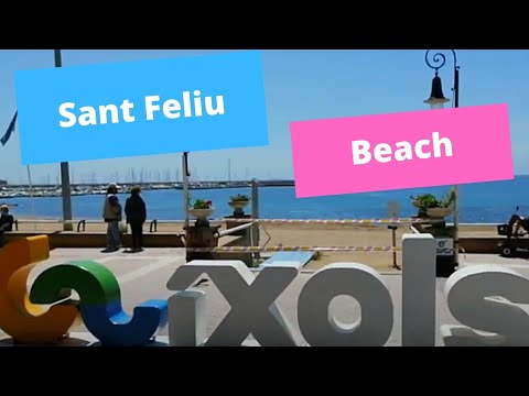 Walking tour beach Sant Feliu de Guíxols Costa Brava Spain