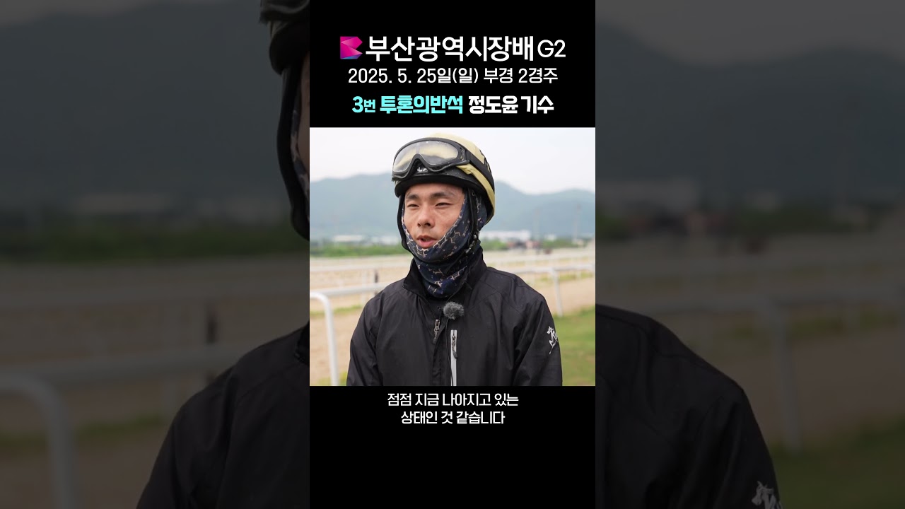 [25년 부산광역시장배] 투혼의반석 정도윤 기수 사전 인터뷰